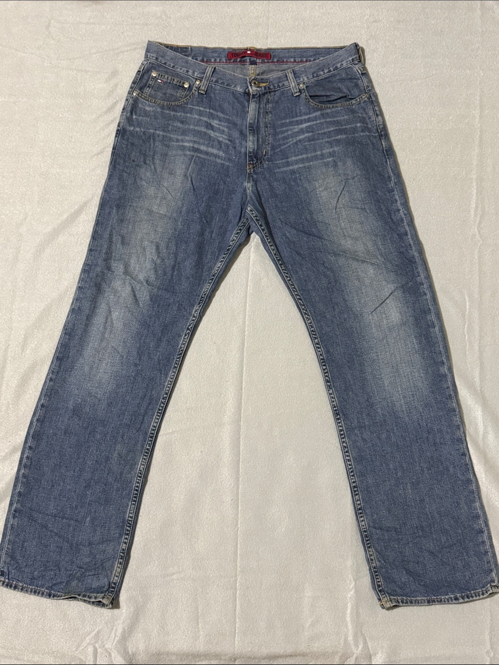 Vintage Tommy Jeans Men 34/32 Relaxed Straight Leg Blue Denim Jeans Classic 90s